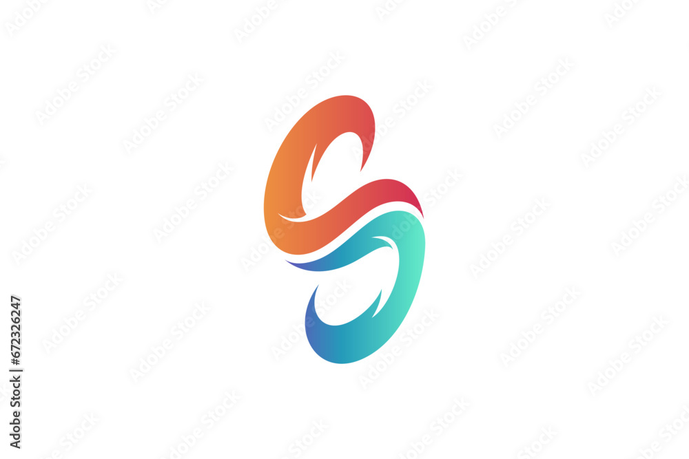 letter s simple logo template with color gradient letter s simple logo template with color gradient