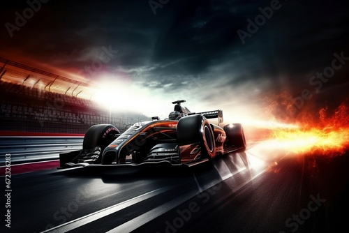 Witness the Ultimate Motorsport: Racer Speeds Through International Race Track with Thunderous Horsepower © Martin