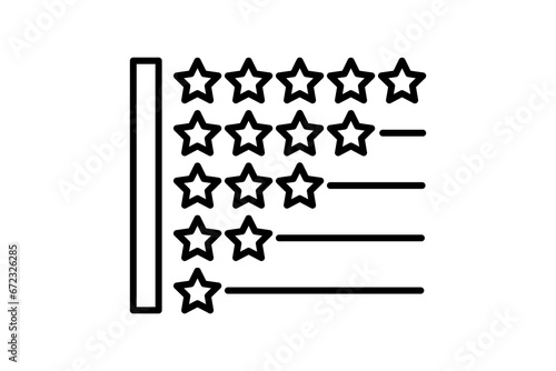 Rating icon. Icon related to Feedback and Review. suitable for web site, app, user interfaces, printable etc. Line icon style. Simple vector design editable