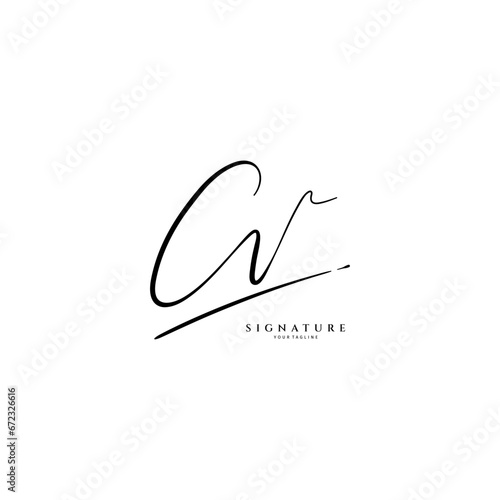 C, V, CV handwriting logo of initial signature