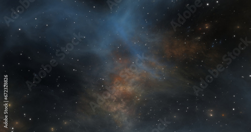 Space background with nebula and shining stars. Giant interstellar cloud. Infinite universe © Peter Jurik
