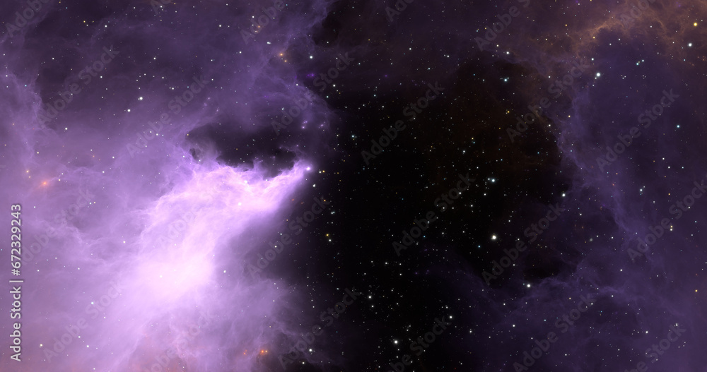 Fototapeta premium Space background with nebula and shining stars. Giant interstellar cloud. Infinite universe