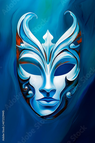 Generative AI illustration of mask for the Venetian carnival © Eduardo Lopez