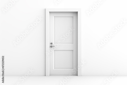 White door against a white wall