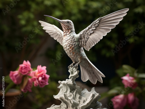 A Marble Statue of a Hummingbird