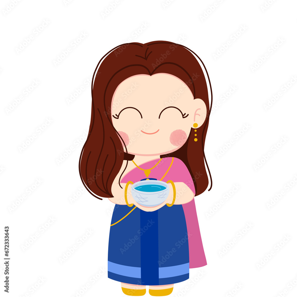 girl, thailand, thai, siam, dress, costume, cartoon girl, thailand, thai, siam, dress, costume, cartoon