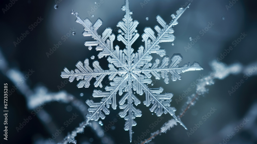 Delicate snowflake crystal. Cold or winter time concept. Delicate snowflake crystal. Cold or winter time concept.