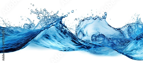 Transparent of blue water splash isolated on white background