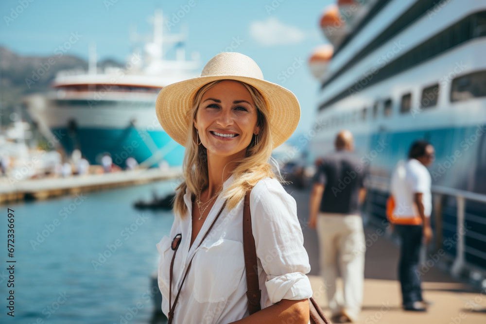 Cruise ship tourist woman