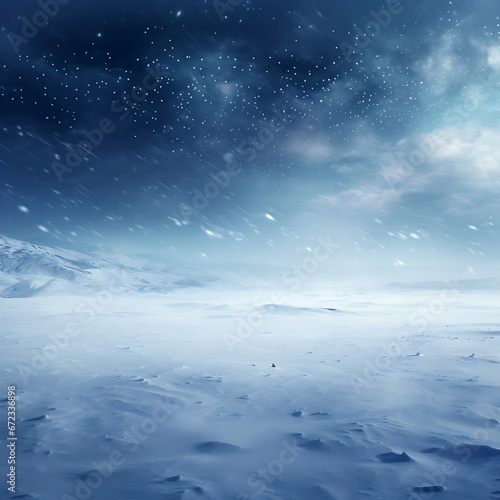 Beautiful Highly detailed ultrawide background image of light snowfall falling over snowdrifts