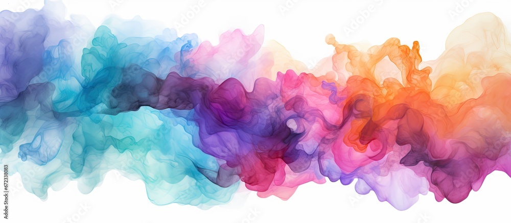 Abstract clouds made of ink in a variety of vibrant watercolor hues