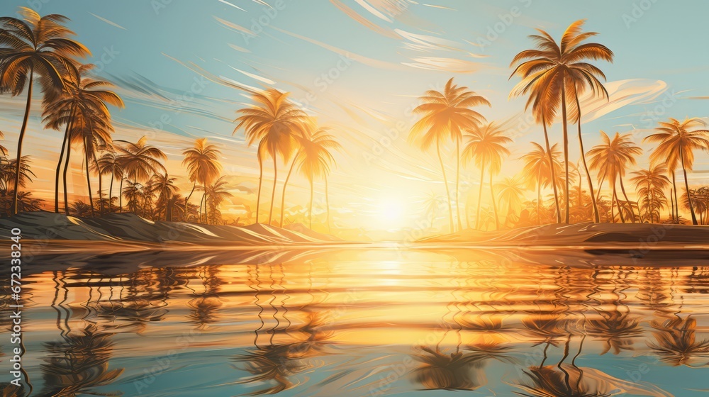 palms in the sun ai generated