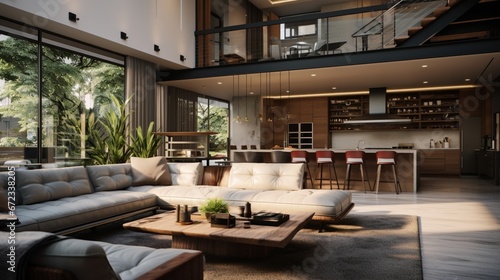 Open living space in modern house 8k 