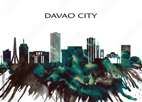 Davao City Skyline. Cityscape Skyscraper Buildings Landscape City Downtown Abstract Landmarks Travel Business Building View Corporate Background Modern Art Architecture  photo