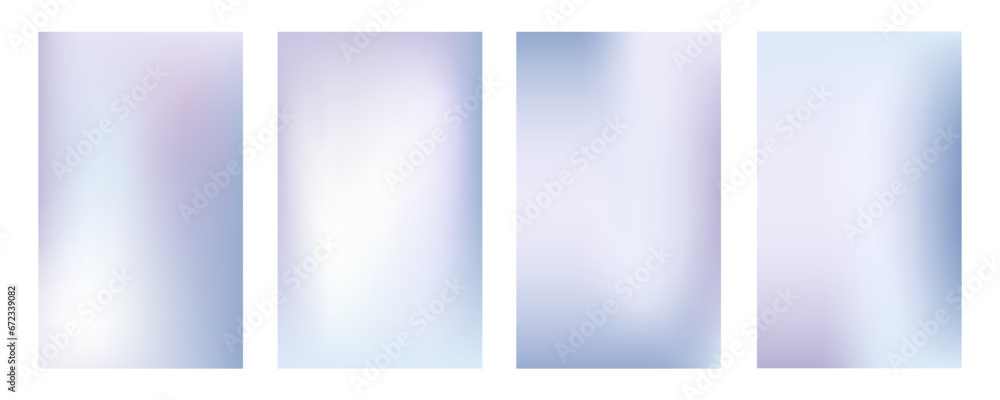 Winter pastel colored gradient. Simple gradient background set