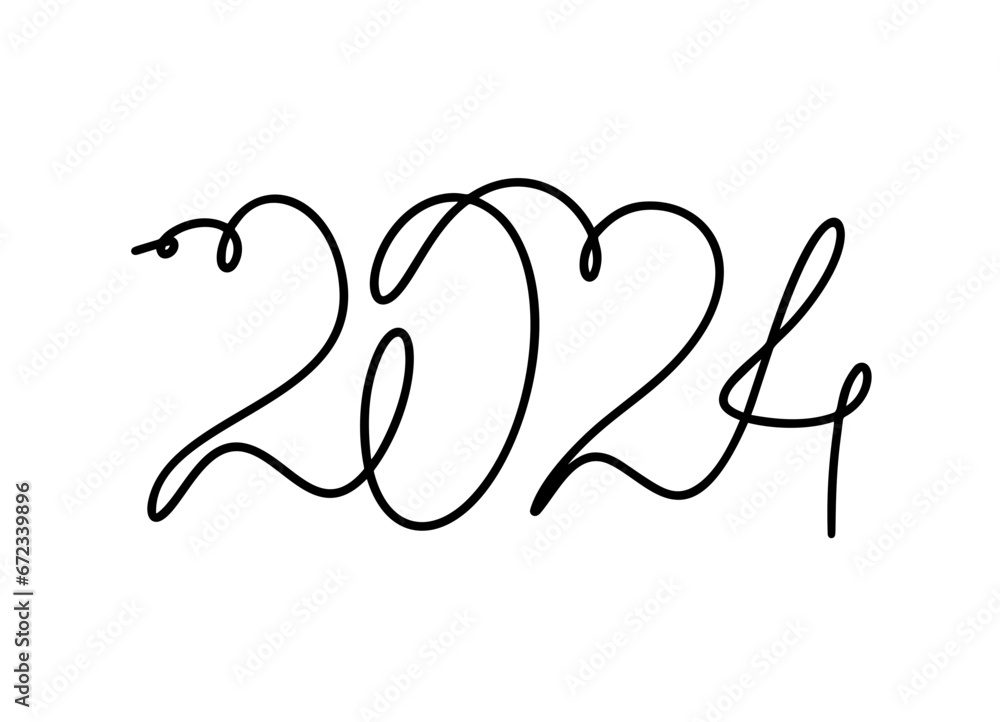 2024 HAPPY NEW YEAR script text hand lettering. Design template Celebration typography poster, banner or greeting card for Merry Christmas and happy new year.Vector Illustration . 2024 HAPPY NEW YEAR script text hand lettering. Design template Celebration typography poster, banner or greeting card for Merry Christmas and happy new year.Vector Illustration .