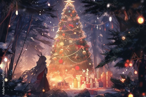 christmas tree in the magic forest © Pekr