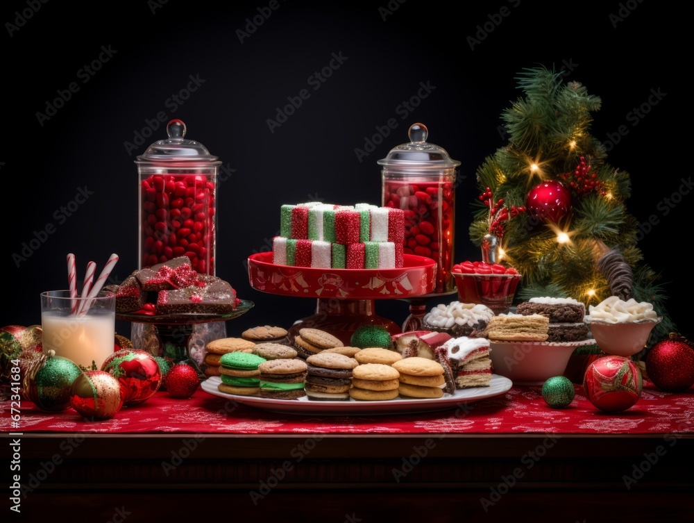 Tasty homemade christmas cookies on a table.