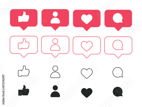 Modern Bubbles with Social Media Icons