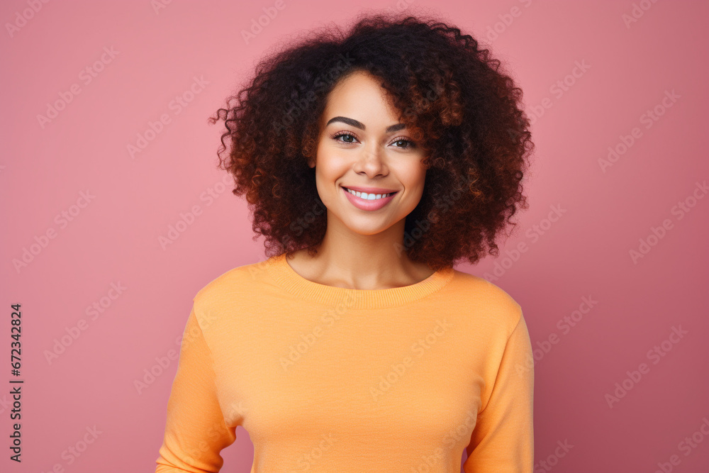 Happy black woman person. Casual. Featured social image. Colored background Happy black woman person. Casual. Featured social image. Colored background