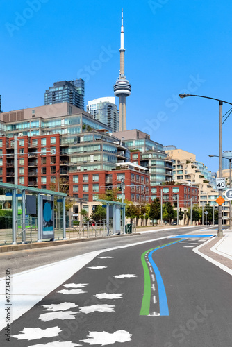 Photography Toronto bicycle lane at Harbourfront