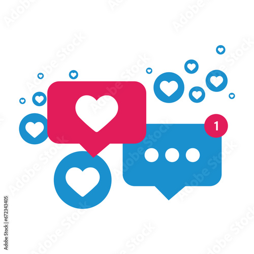 Comment and Hearts Bubbles with Pop Up Heart Spheres
