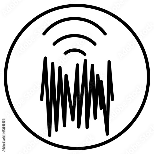 earthquake line icon photo