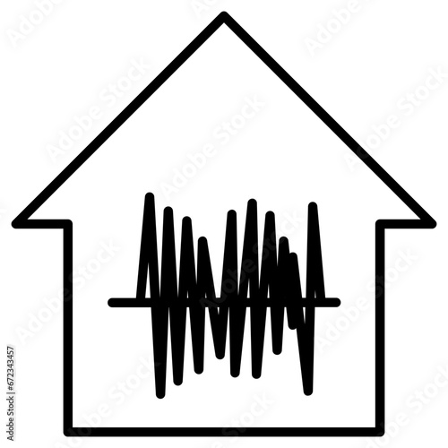 earthquake line icon photo