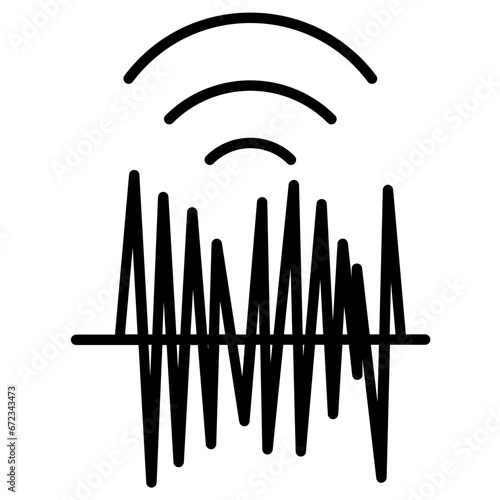 earthquake line icon photo