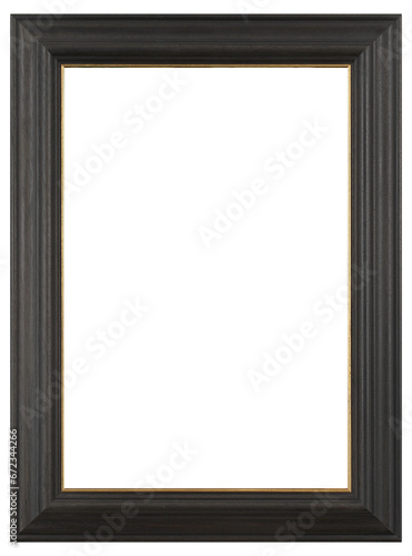 Black picture frame in PNG format on a transparent background.