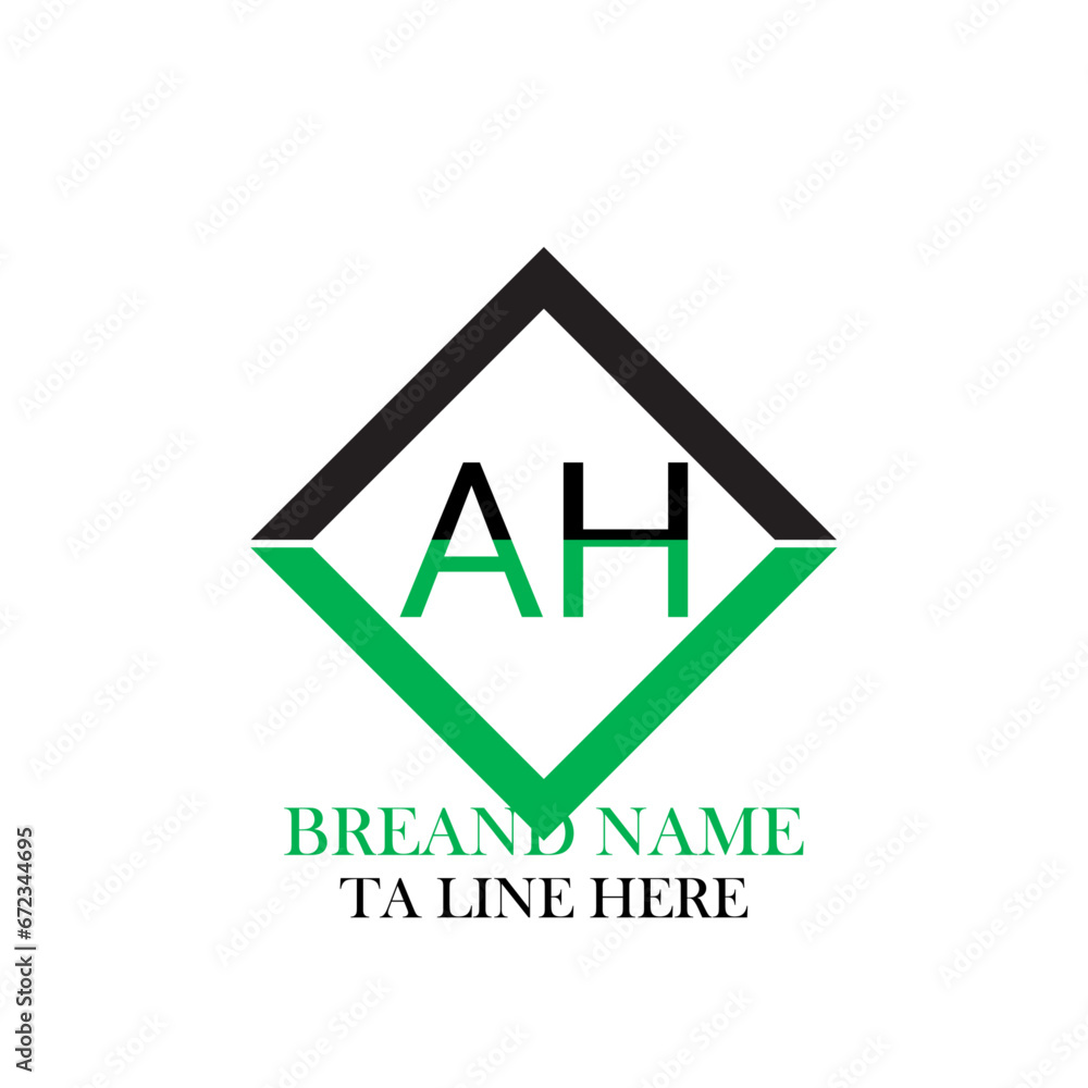 AH capital letter enclosed in a square. AH letter logo creative design. AH unique design. Creative Modern AH Letters icon vector Illustration AH capital letter enclosed in a square. AH letter logo creative design. AH unique design. Creative Modern AH Letters icon vector Illustration