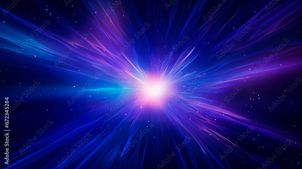 A neon glow of abstract colors illuminating the backdrop, depicting a cosmic explosion and the rapid motion of light within a galaxy. Generative AI A neon glow of abstract colors illuminating the backdrop, depicting a cosmic explosion and the rapid motion of light within a galaxy. Generative AI