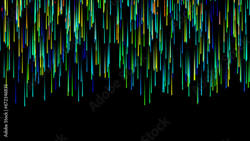 multi colored colored paint dripping on black background. Banner with colored oil streaks. Dripping liquids