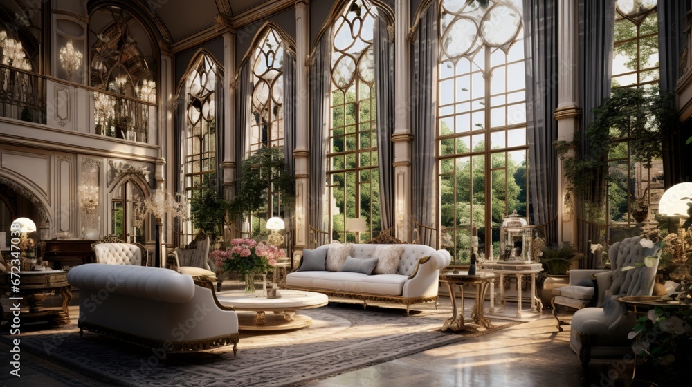 Senior European luxury indoor environment 8k,