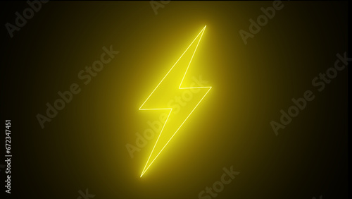 Glowing neon line Lightning bolt icon isolated on black background. Flash sign. Charge flash icon. Thunder bolt. Lighting strike.