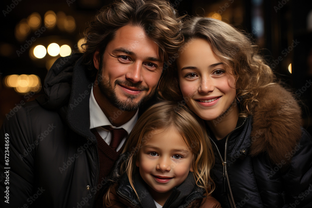 Amidst twinkling lights and laughter, a family comes together, sharing love and joy during this festive Christmas celebration (AI Generated) Amidst twinkling lights and laughter, a family comes together, sharing love and joy during this festive Christmas celebration (AI Generated)