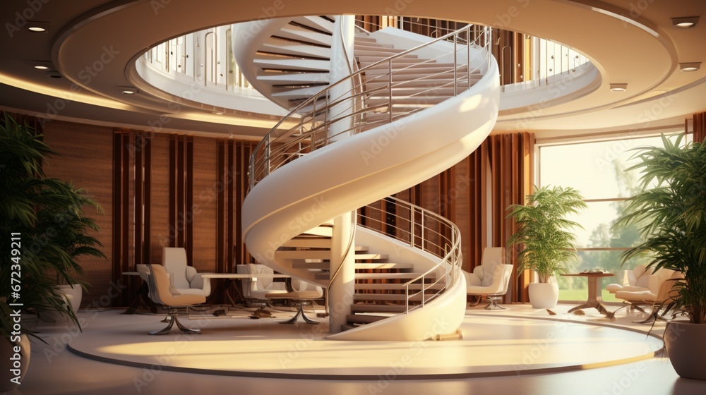Spiral staircase inside building, Modern spiral staircase, Luxurious ...
