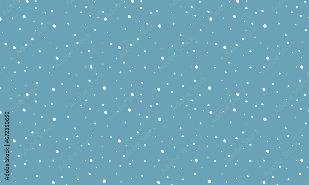 Seamless pattern of white snowflakes on a blue background. Doodle hand drawn snow background. Winter holiday illustration. Seamless pattern of white snowflakes on a blue background. Doodle hand drawn snow background. Winter holiday illustration.