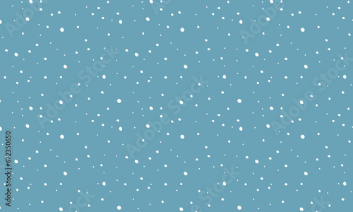 Seamless pattern of white snowflakes on a blue background. Doodle hand drawn snow background. Winter holiday illustration.