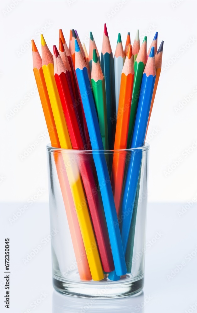 beautiful colorful pencils in a glass beautiful colorful pencils in a glass