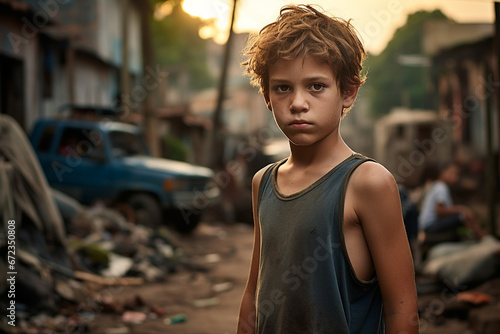 A boy in a brazilian slum