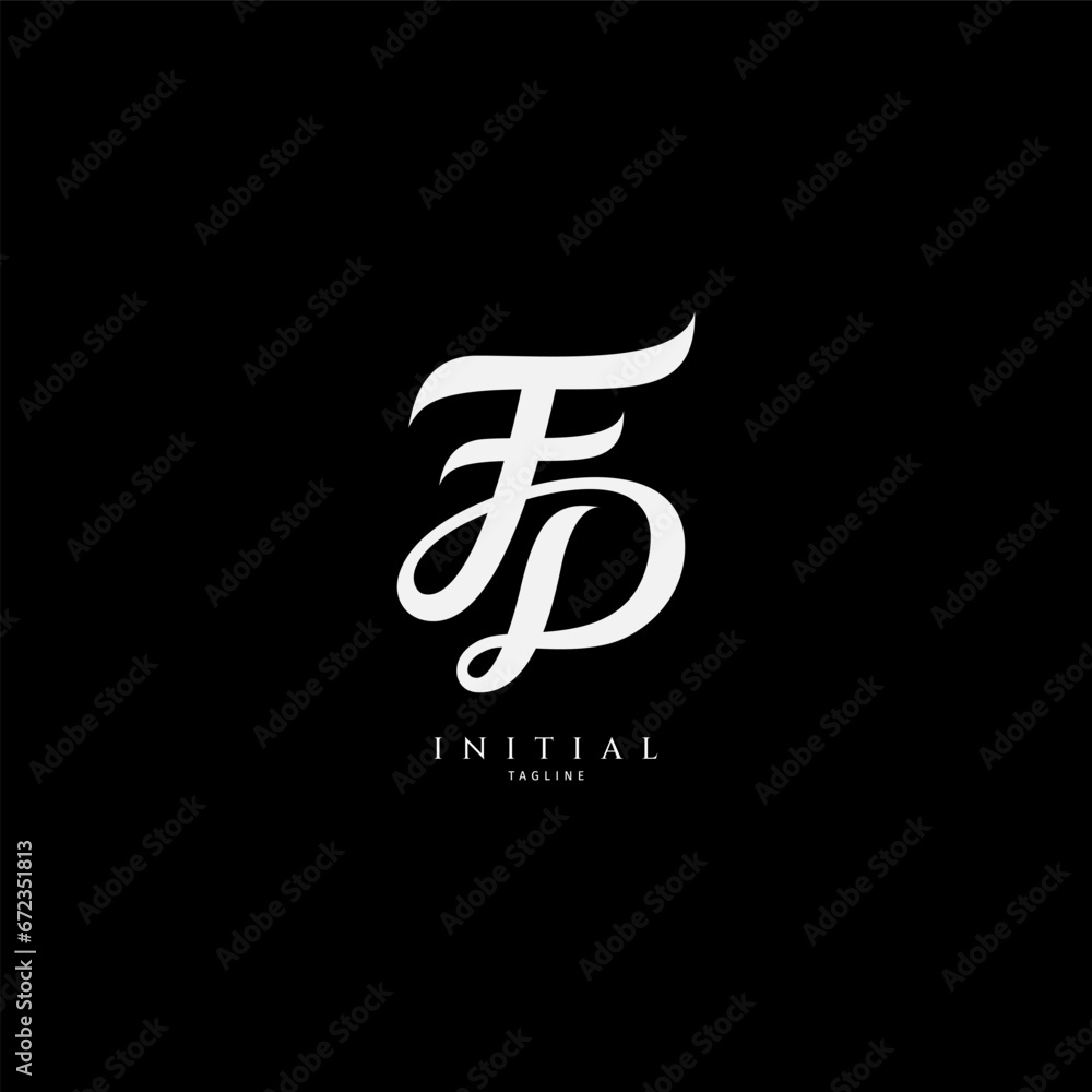 FD handwritten logo template. Initial signature vector FD handwritten logo template. Initial signature vector