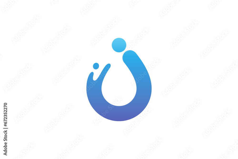 water drop and letter J logo design template water drop and letter J logo design template