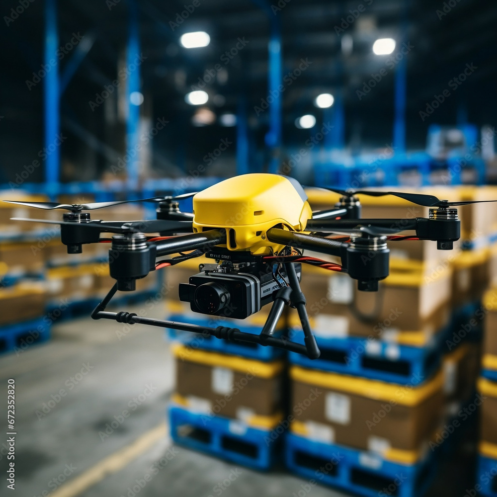photography of autonomous drone that scanning barcode