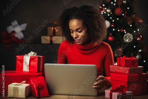 Woman reselling her Christmas gifts online photo