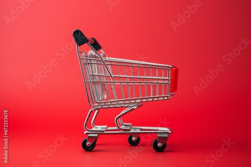 Shopping cart. Background with selective focus and copy space