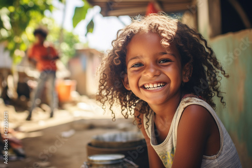 A smiling girl in a brazilian slum © Ricardo Costa