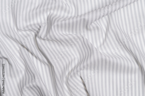 Wallpaper Mural crumpled gray and white striped fabric texture. material for sewing clothes. background for your mockup. Torontodigital.ca