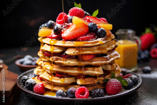 Stack of Belgium waffles