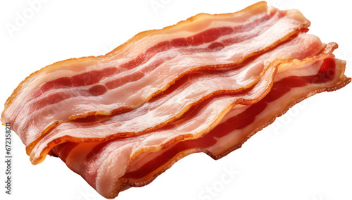 Strips of fried bacon Juicy bacon, bacon slices. Fresh pig meat, fat, PNG, Transparent, isolate.